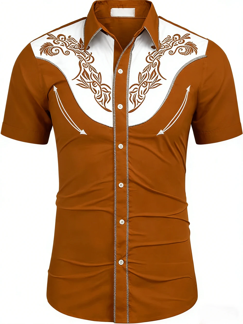 2026 Men's Western Denim Short Sleeve Shirt Plant Pattern HD 3D Printed Shirt Hawaii Vacation Social Men's Clothes Quick-Drying
