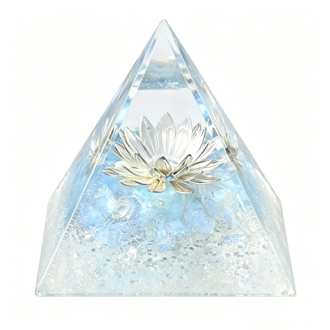1pc Opal for Lotus Crystal Pyramid, Perfect Gift, Home Decoration