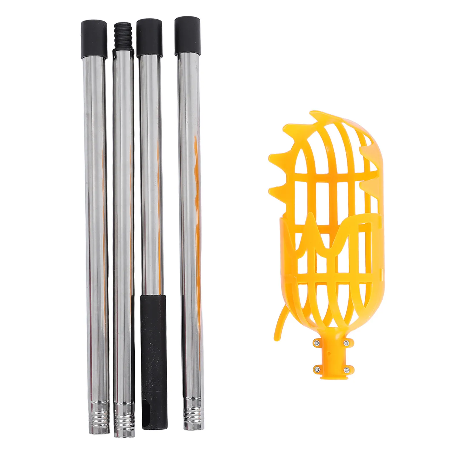 1Set Fruit Picking Pole Basket Telescoping Heavy Duty High Reach Picker Rod Tool for Mango Avocado Lemon Tree Outdoor Harvest