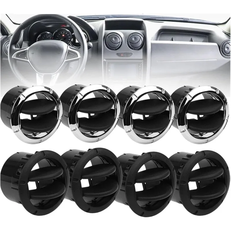 4PCS Silver /Black Air Conditioning Vent Grille Cover 8200212480 For Renault Duster Master Dacia Logan Sandero Opel 8200464605