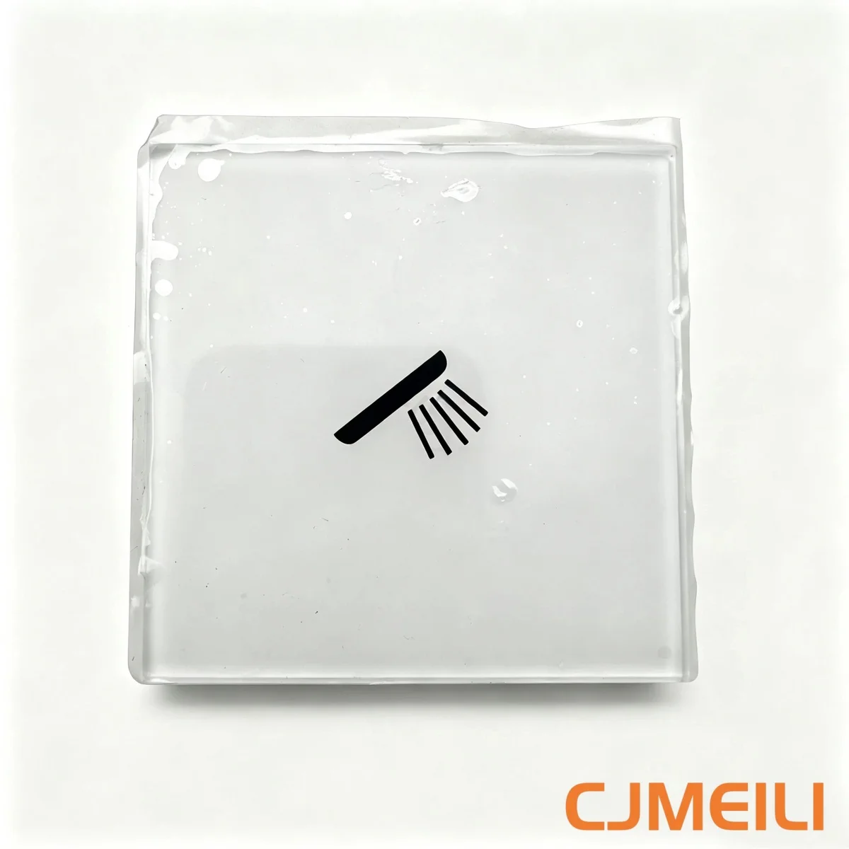 93106000 Shower Symbol Push‑Button Switch, Built‑in Concealed Panel Button, Handheld Shower Replacement Bathroom Accessory