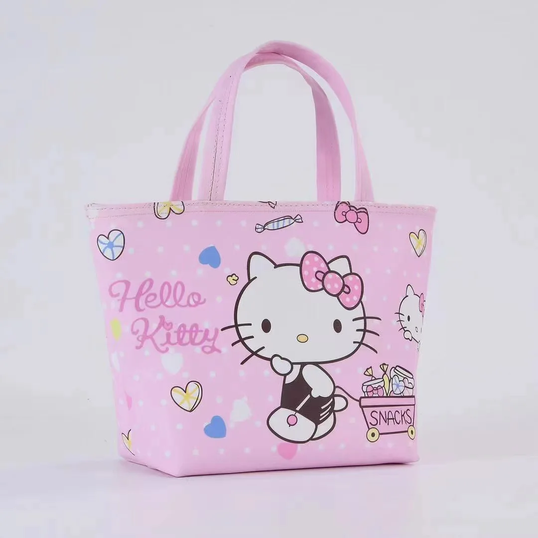 Sanrio Cinnamoroll Handbag Kuromi Melody Hello Kitty Portable Waterproof Lunch Box Bag Student Insulation Cold Storage Tote Bag