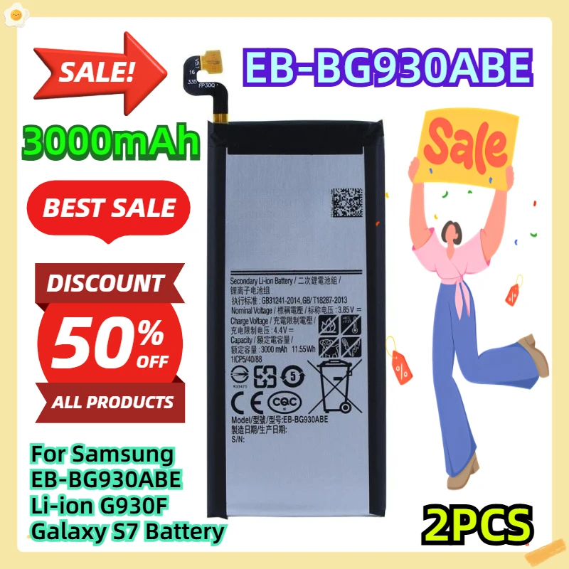 

For Samsung EB-BG930ABE Li-ion G930F Galaxy S7 3000mAh Battery 2pcs