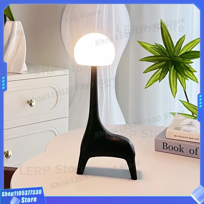 Cute Deer Night Light Rechargeable LED Desk Lamp for Bedroom Bedside Creative Gift for Girls Kids Eye Protection Study