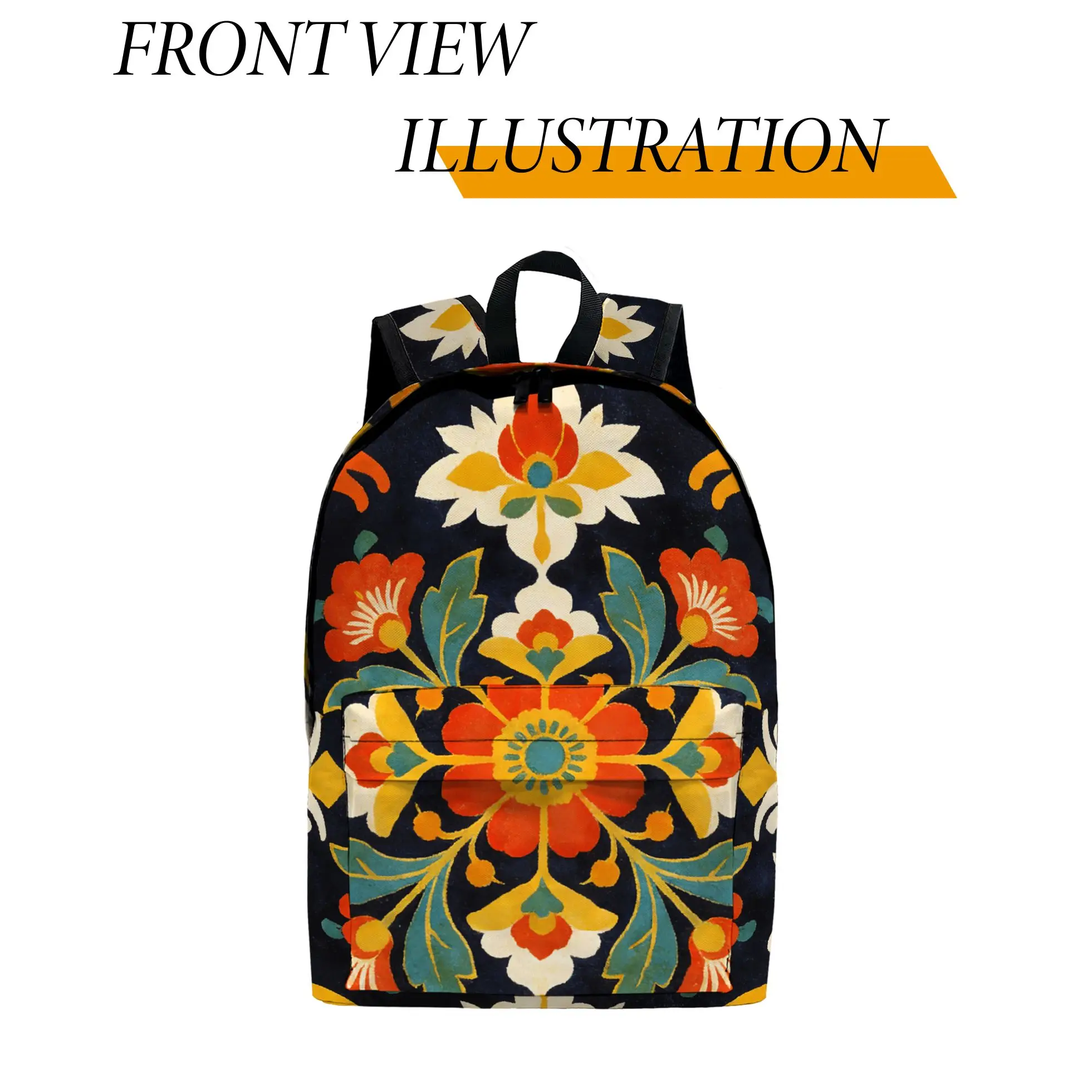 

1pc Vintage floral print Backpack, Fashionable and Simple, Unisex, Large Capacity, High-Quality Gift