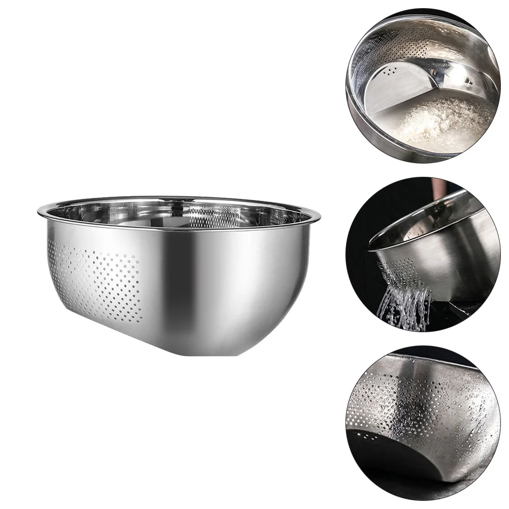 

1Pcs Stainless Steel Drain Basket Inclined Bottom Design for Washing and Draining Fast Drying Kitchen Sink Colander