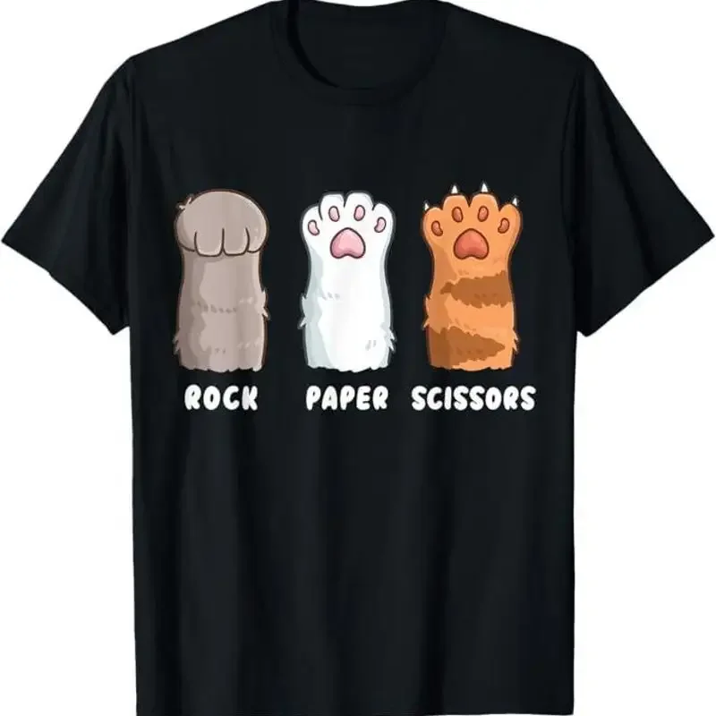 Cat Lover Cat Owner Funny Cat Rock Paper Scissors T-Shirt
