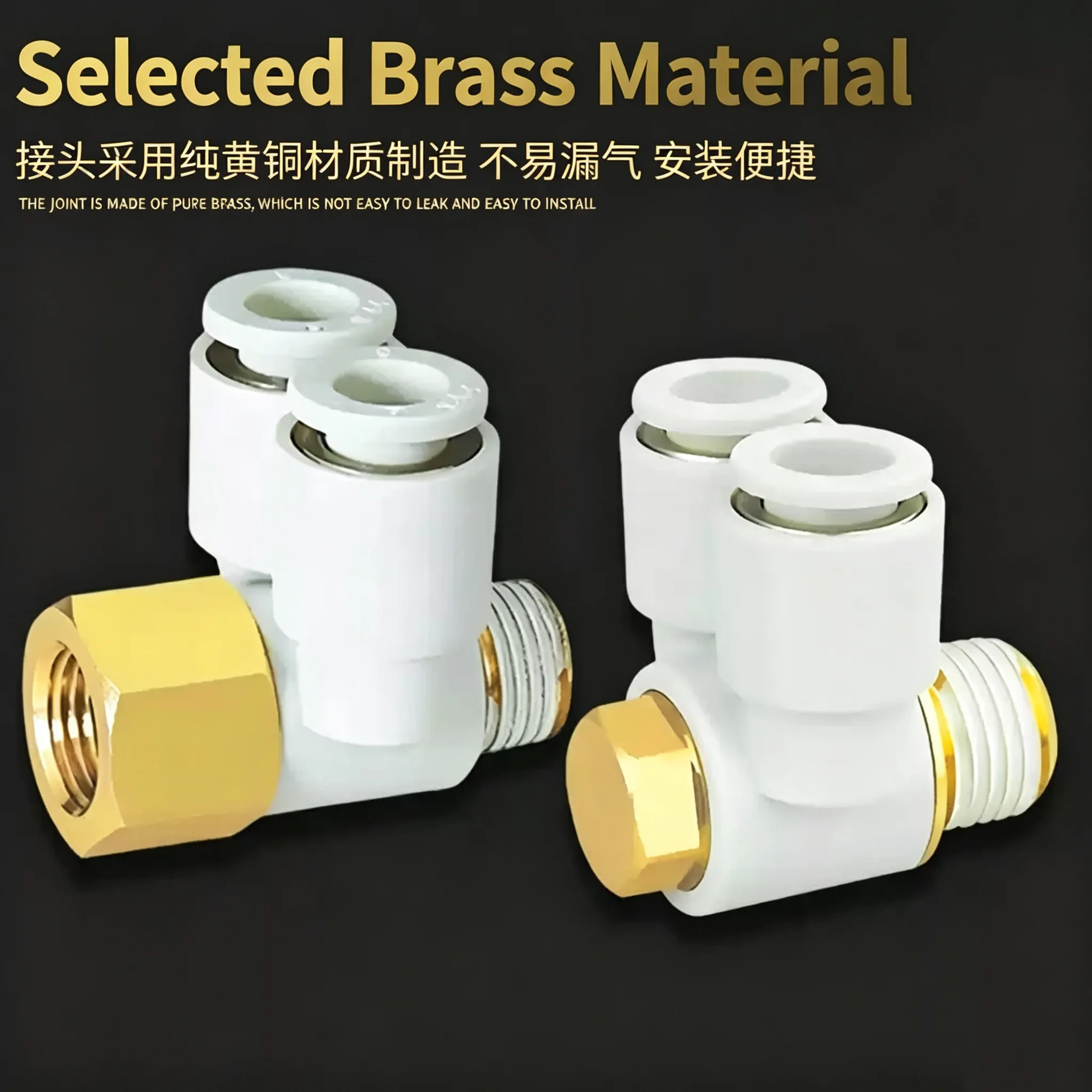 10Pcs Pneumatic Branch Male KQ2Z KQ2ZF Elbow Hexagon Fitting KQ2ZF04-01S M5 KQ2ZF06-M6 KQ2ZF06-01S KQ2ZF06-02S KQ2ZF08-01S KQ2ZF