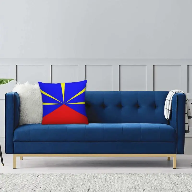 974 Reunion Island Flag Luxury Pillow Cover Bedroom Decoration Reunionese Proud Cushion