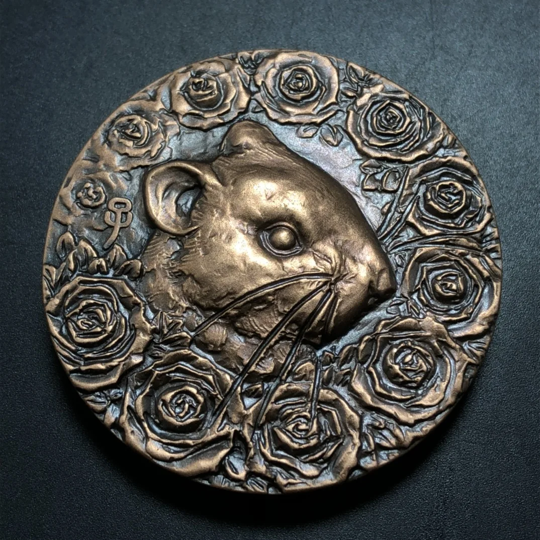 

Pure Copper Zodiac Rat Commemorative Coin Chapter Home Crafts Exquisite Decorations