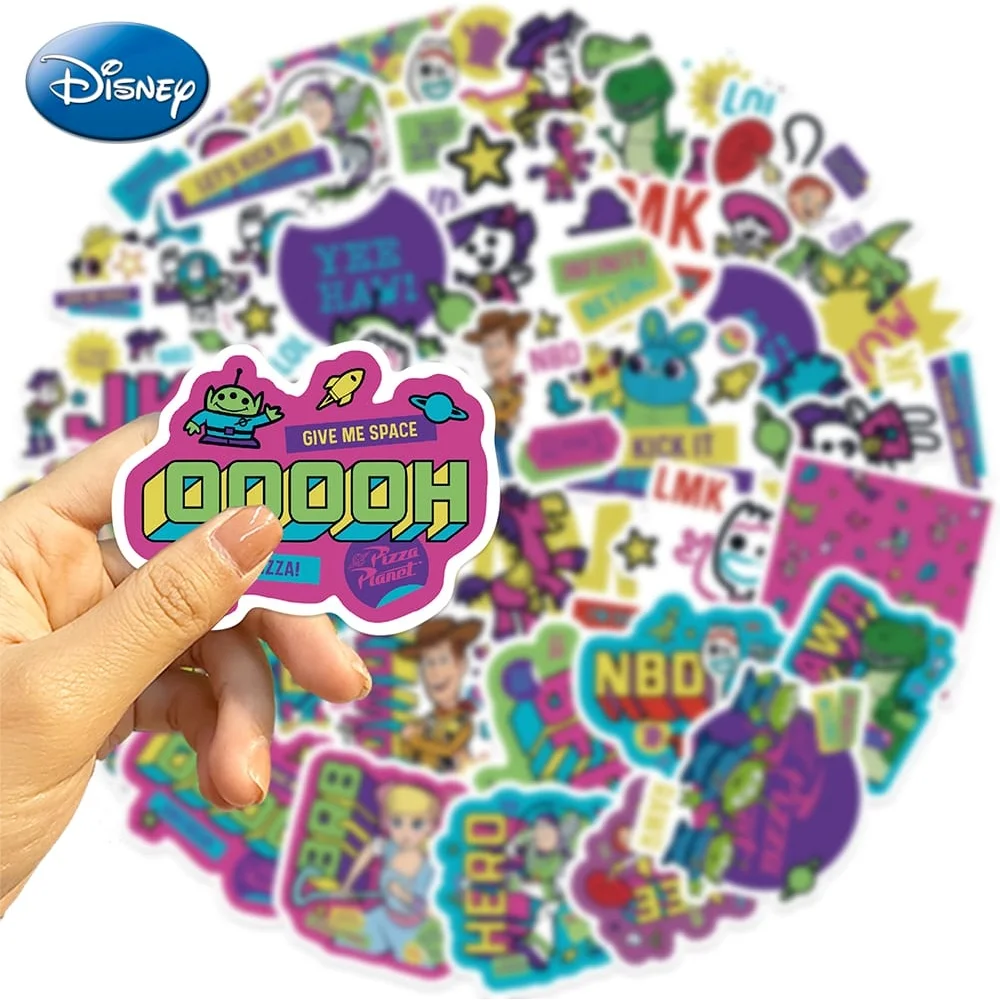 

50Pcs Disney Official Licensed Toy Story Stickers Buzz Lightyear Anime Decorate Waterproof Vinyl Stickers Residue Free Easy Peel