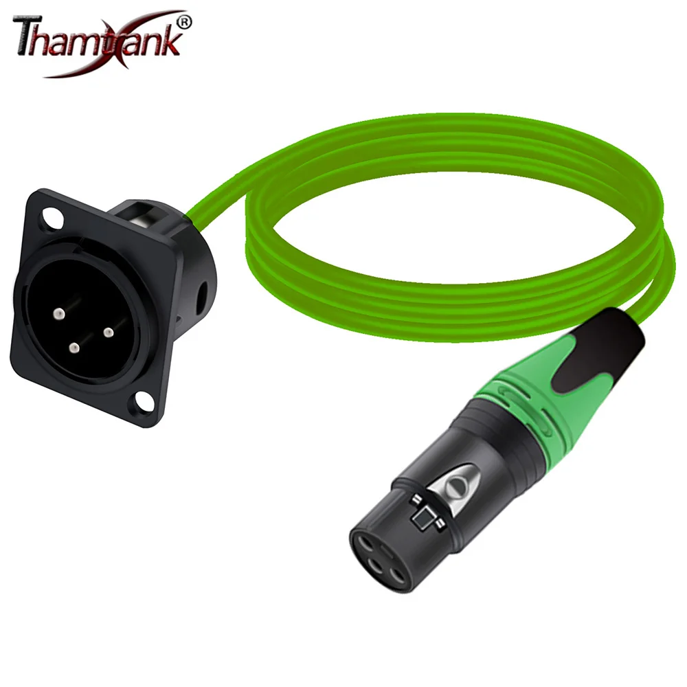 

3Pin Male XLR Mount Socket to Female Plug Fixed Panel Pass Through Cable XLR Feedthrough Bulkhead Converter for Mixer MIC