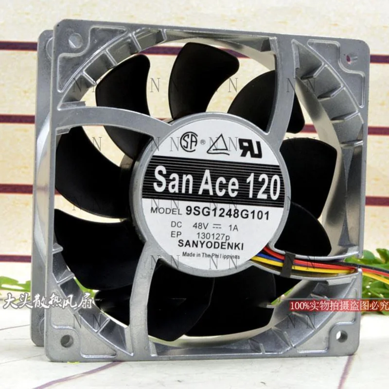 QGG  FOR SANYO 9SG1248P1G01 48V IP55 Waterproof Aluminum 12cm Violent Cooling Fan 12038