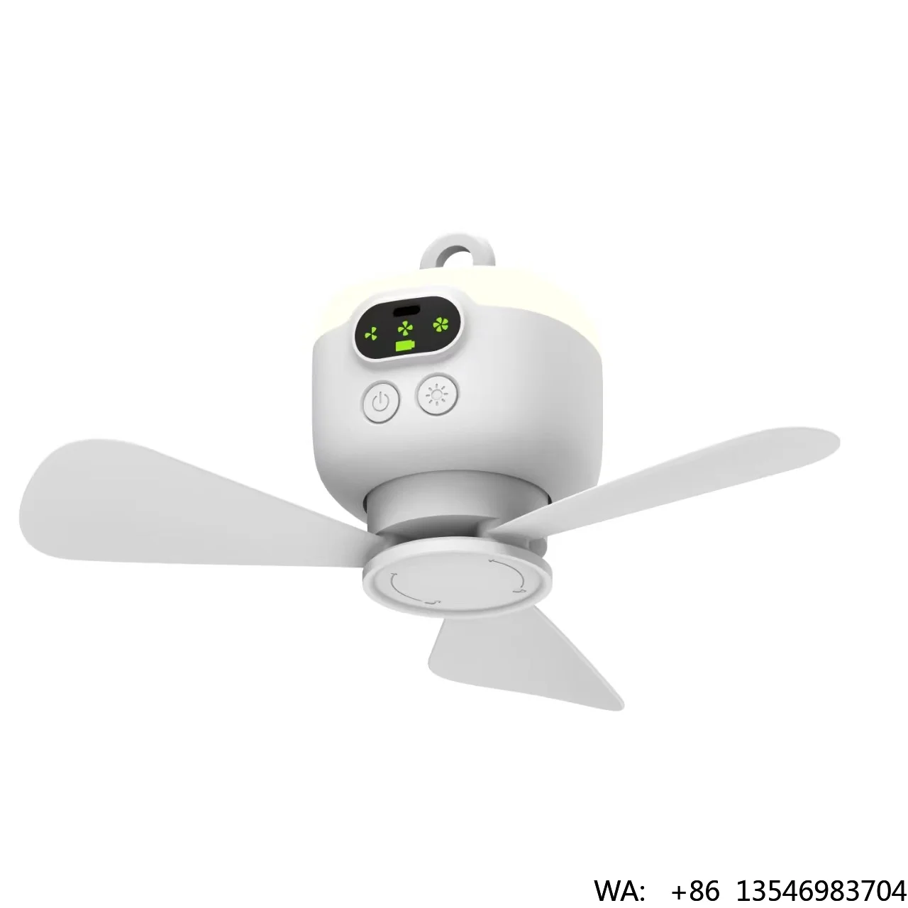 New Design Camping Portable Rechargeable Ceiling Fans Led Light Three Gear Winds 8000Mah Remote Control Ceiling Fan With Timer