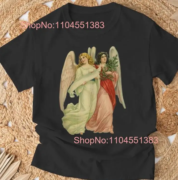 

Красивая винтажная футболка с рождественскими ангелами викторианской эпохи, размер S-5XL