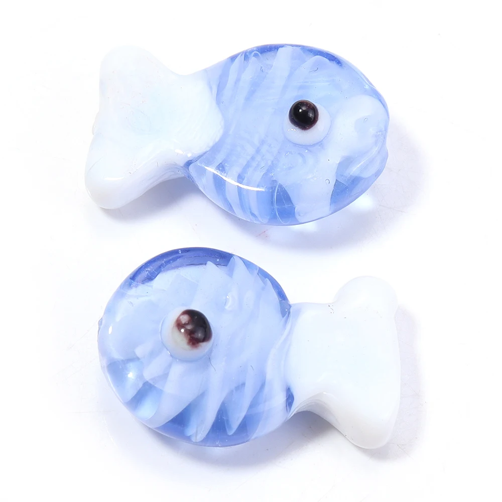 2pcs Cute Colorful Stripe Lampwork Glass Beads