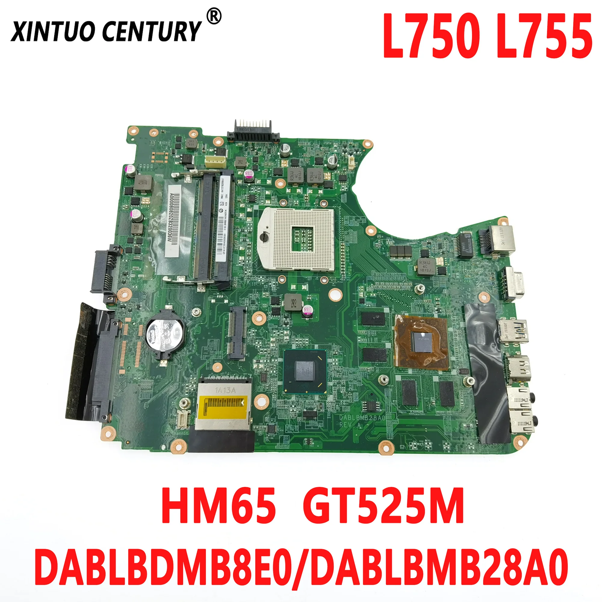 

DABLBDMB8E0 A000080820 motherboard for Toshiba Satellite L750 L755 laptop motherboard DABLBMB28A0 HM65 GT525M DDR3 100% tested