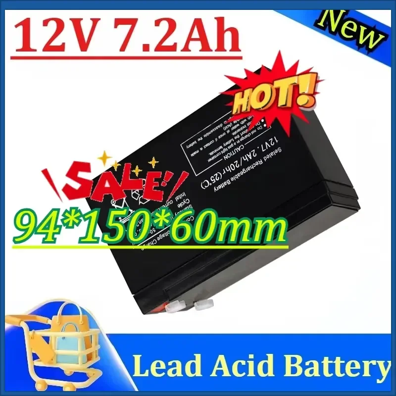 12V 7.2Ah Full Capacity Maintenance Free Lead Acid Battery UPS Solar Energy Storage Backup Power Battery