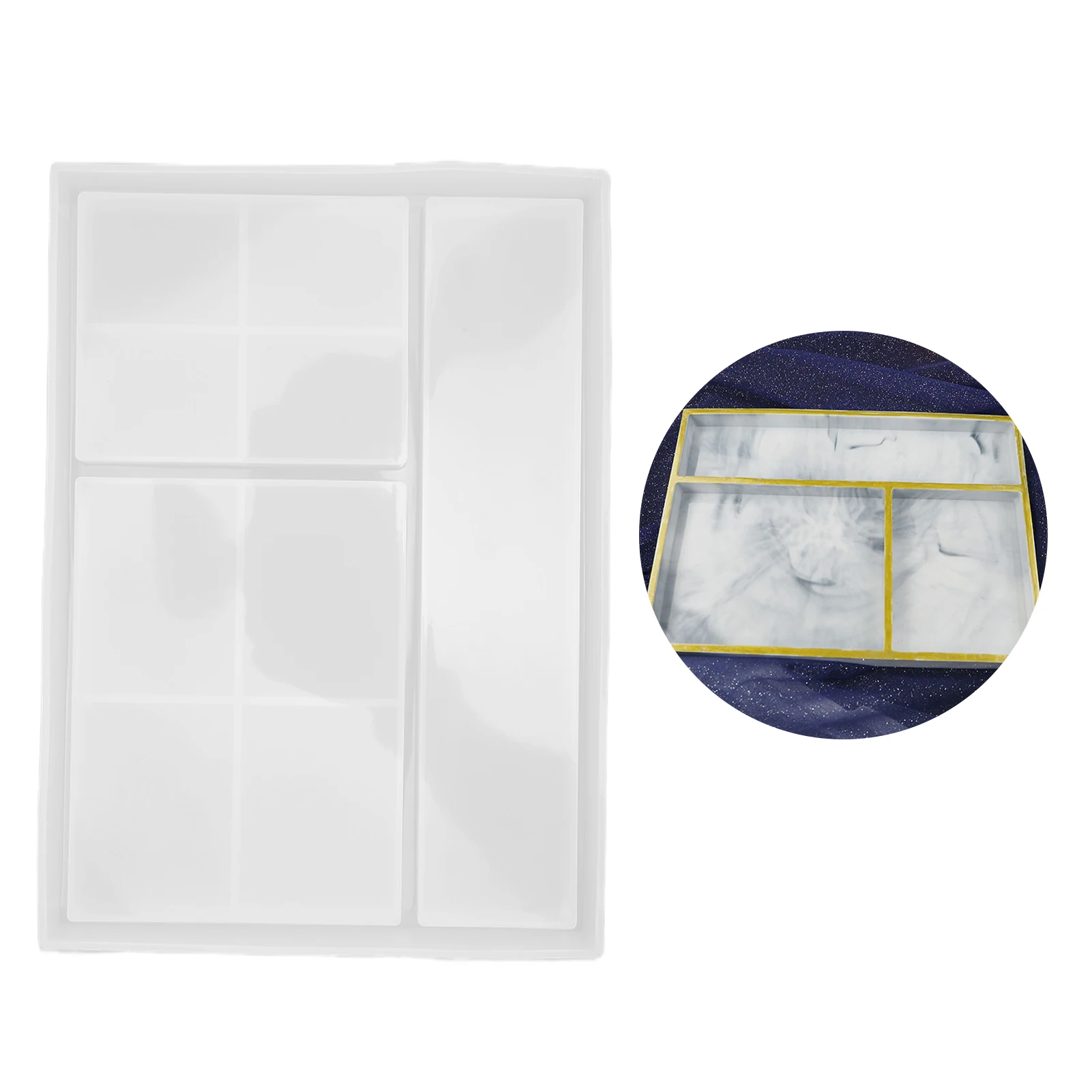 ZK40 DIY 크리스탈 에폭시 트레이 금형 재사용 가능 쉽게 Demold 멀티 그리드 보석 상자 금형