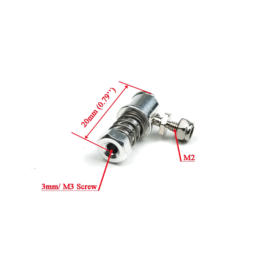 2PCS M3 CNC Aluminium Ball Joint 3mm Linkage Rod Ball Head Connector L20mm M3 Rod End for DIT RC Gasoline Boat Servo Spare Parts