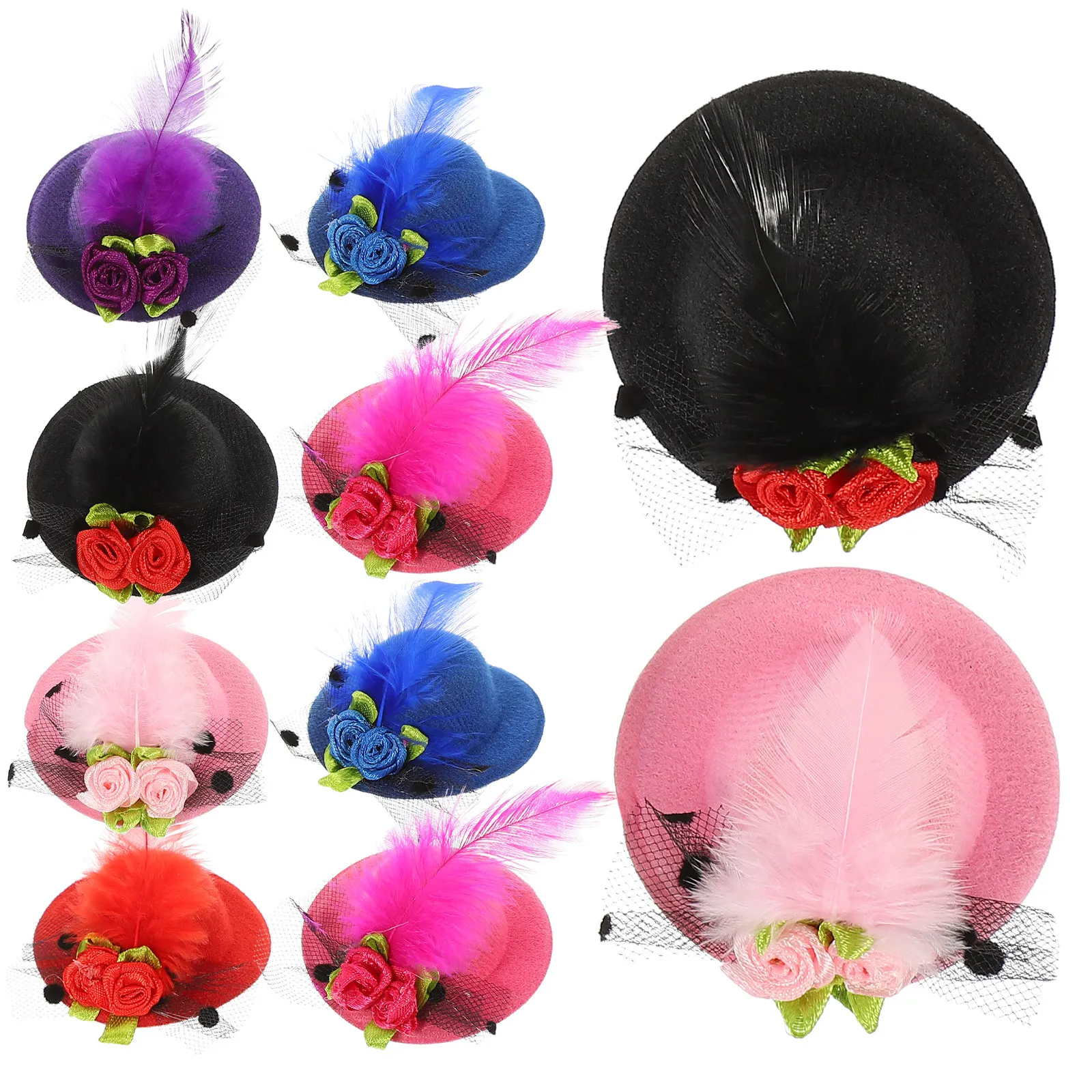 

12Pcs Hair Clips Creative Hat Shape Mini Bobby Pins for Girls Bridal Party Wedding Prom Hair Accessories Purple Black