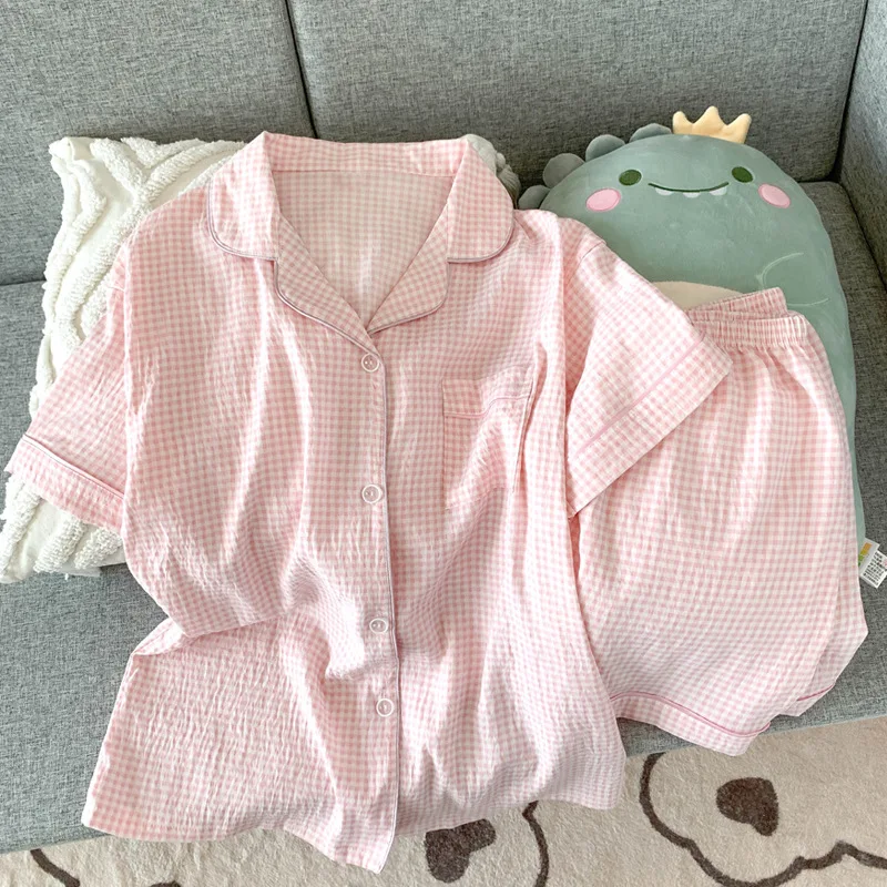 Summer Ladies New Pajamas Homewear Two Sets of Girls Cloud  Short-Sleeved Shorts Pajamas Homewear Sweet Wind Homewear