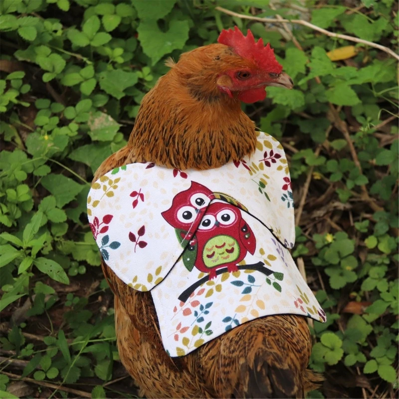 KX4B Warm Chicken Saddle Hen Apron with Elastic Straps 5 Patterns Print Suit for Small and Large Hens Supplies