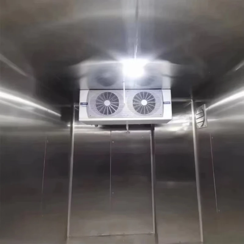 2026 New Walk in Cooler Freezer Modular Solar Dual Mode Temp Control Thermostat Steel Shelves for Farm Meat Market Storage