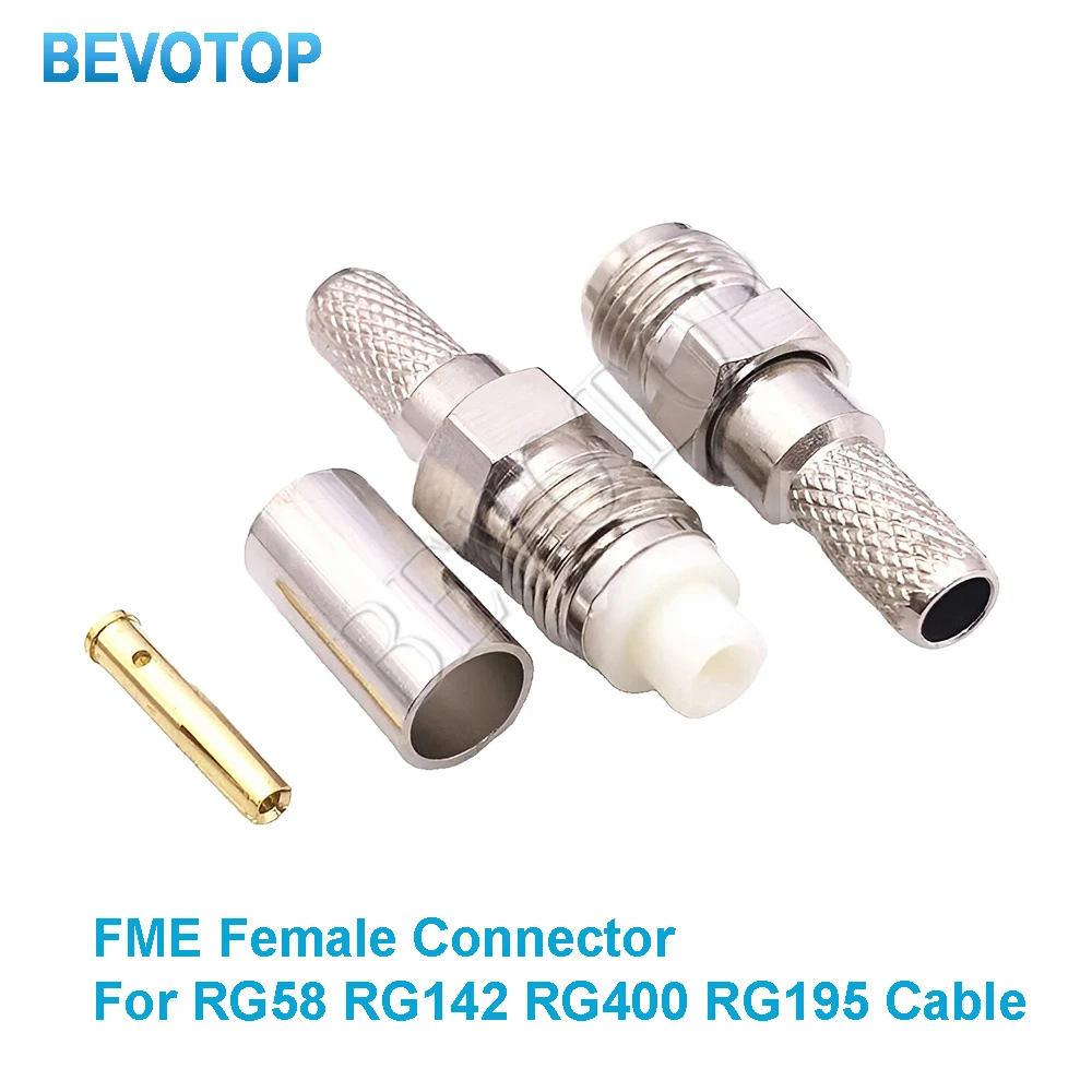 10PCS/Lot FME Male Plug Female Jack Crimp for RG58 RG142 RG400 LMR195 RF Coaxial Connector Wire Terminals