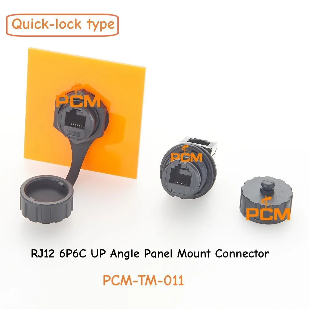 RJ12 6P6C Up Right Angle Panel Mount Connector Female Socket for Industrial Control Telecom Equipment PCB Mount