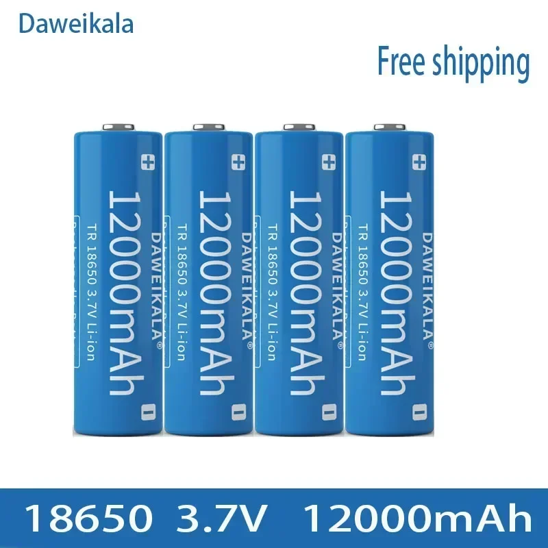 Batería 18650, batería recargable e ion d litio de 3,7 V y 12000mAh para linterna Led, cargador batería litio