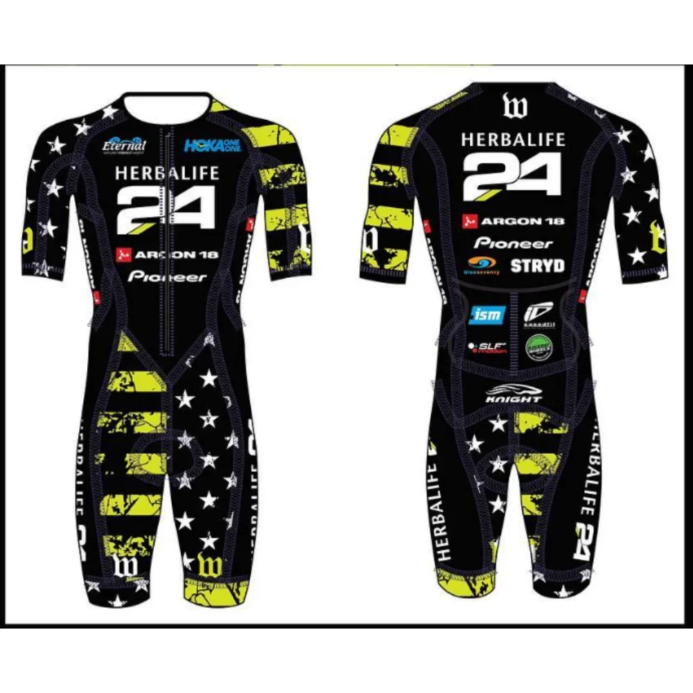Wattie Ink Triathlon Sweatshirt Short sleeve Cycling Suit Men Cycling Jumpsuit Mountain Suit Road Speed Suit One-piece Swimsuit