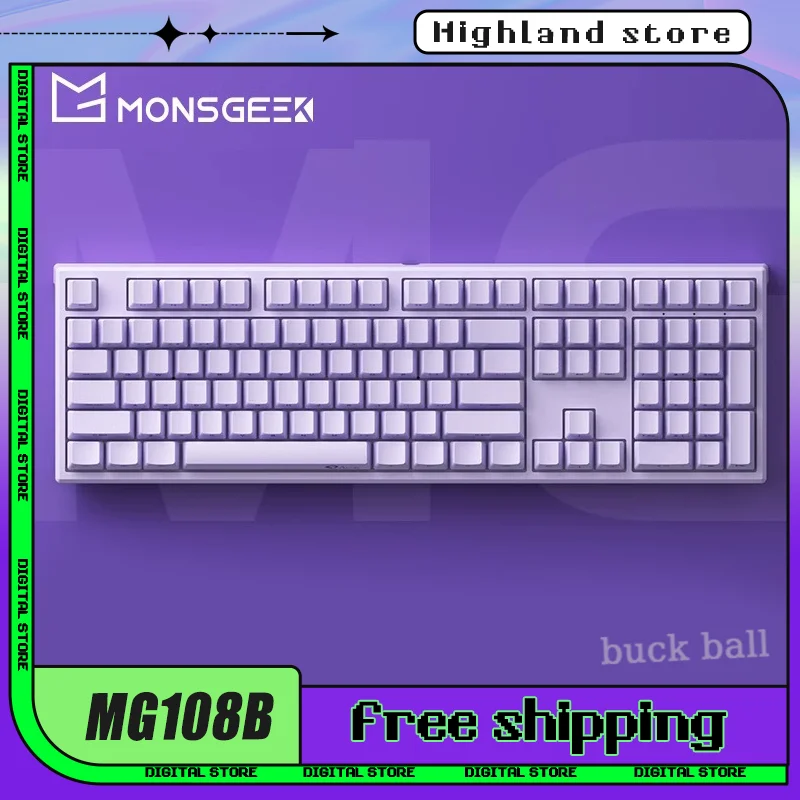 

Monsgeek MG108B Wireless Mechanical Keyboard 108keys Gamer Keyboard 3Mode TTC Switch RGB Light Hot Swap PC Gaming Keyboards Gift