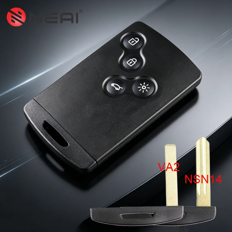 Smart Remote Car Key Shell Case For Renault Megane 2 3 Clio Laguna Koleos Fluence Scenic Captur Duster Zoe 4 Buttons Uncut Blade