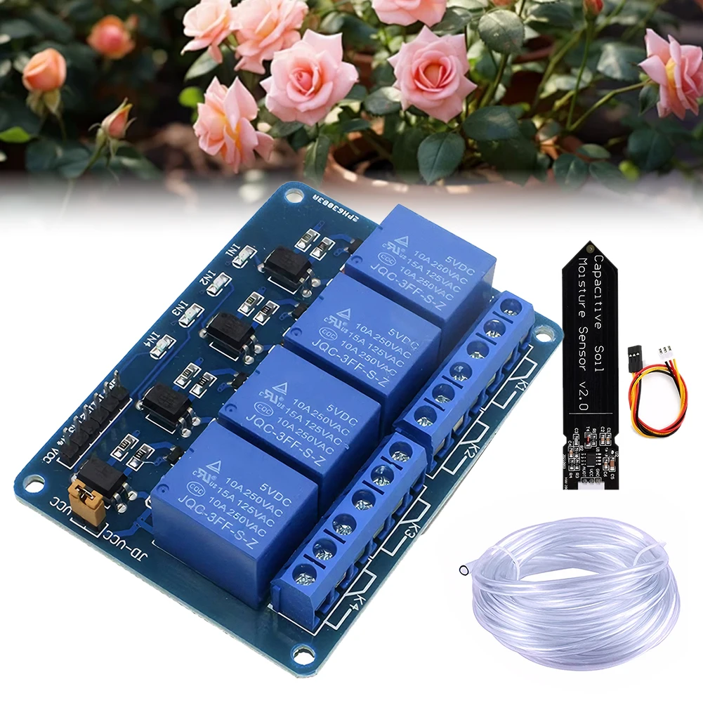 5V DIY Automatic Irrigation System Self Watering DIY Kits Garden Greenhouse Flower Water Pump Soil Moisture Sensor Relay Module