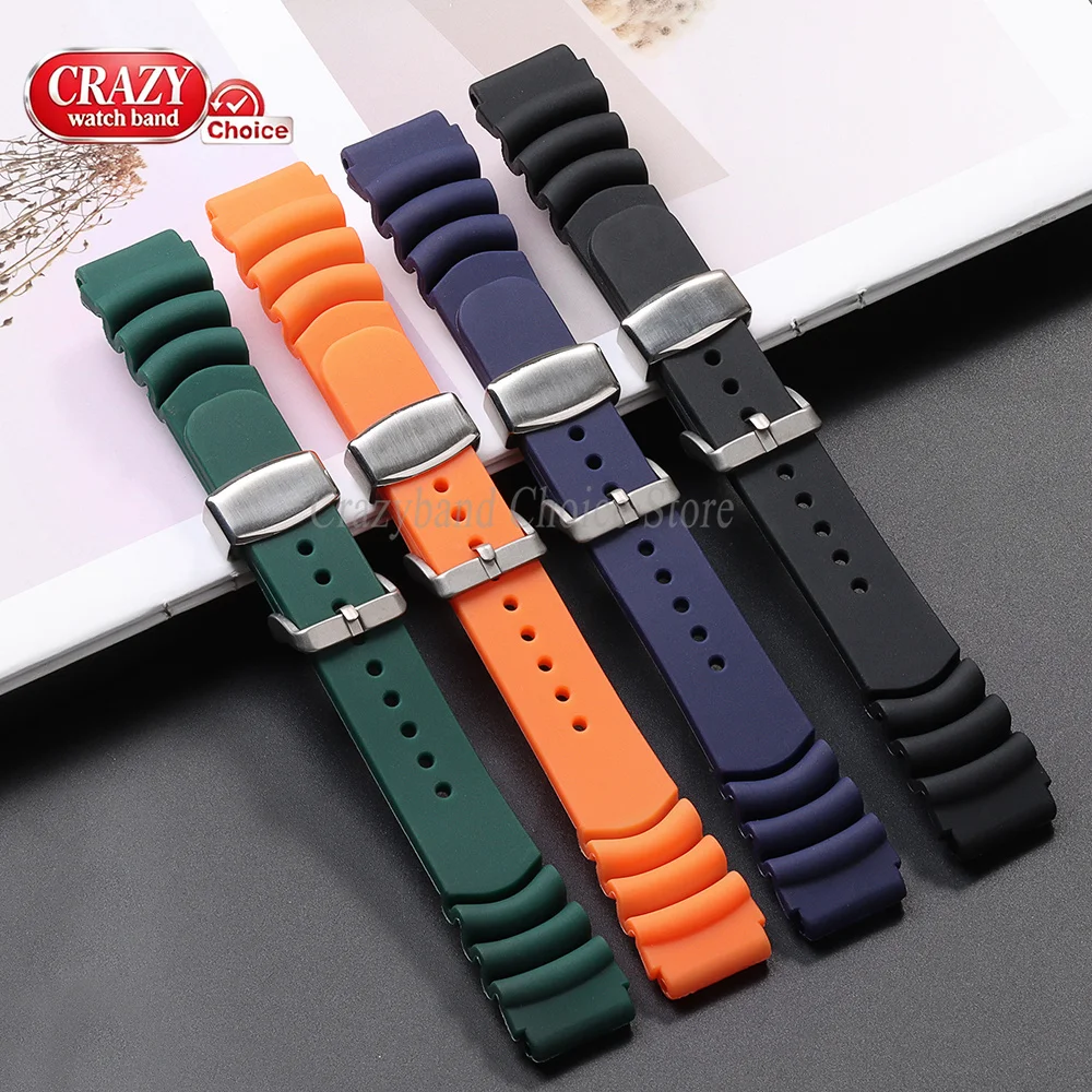 Silicone Watch Band 20mm 22mm for Seiko SKX007 009 for Casio Diver Bracelet Sport Waterproof Replacement Wrist Women Men Strap