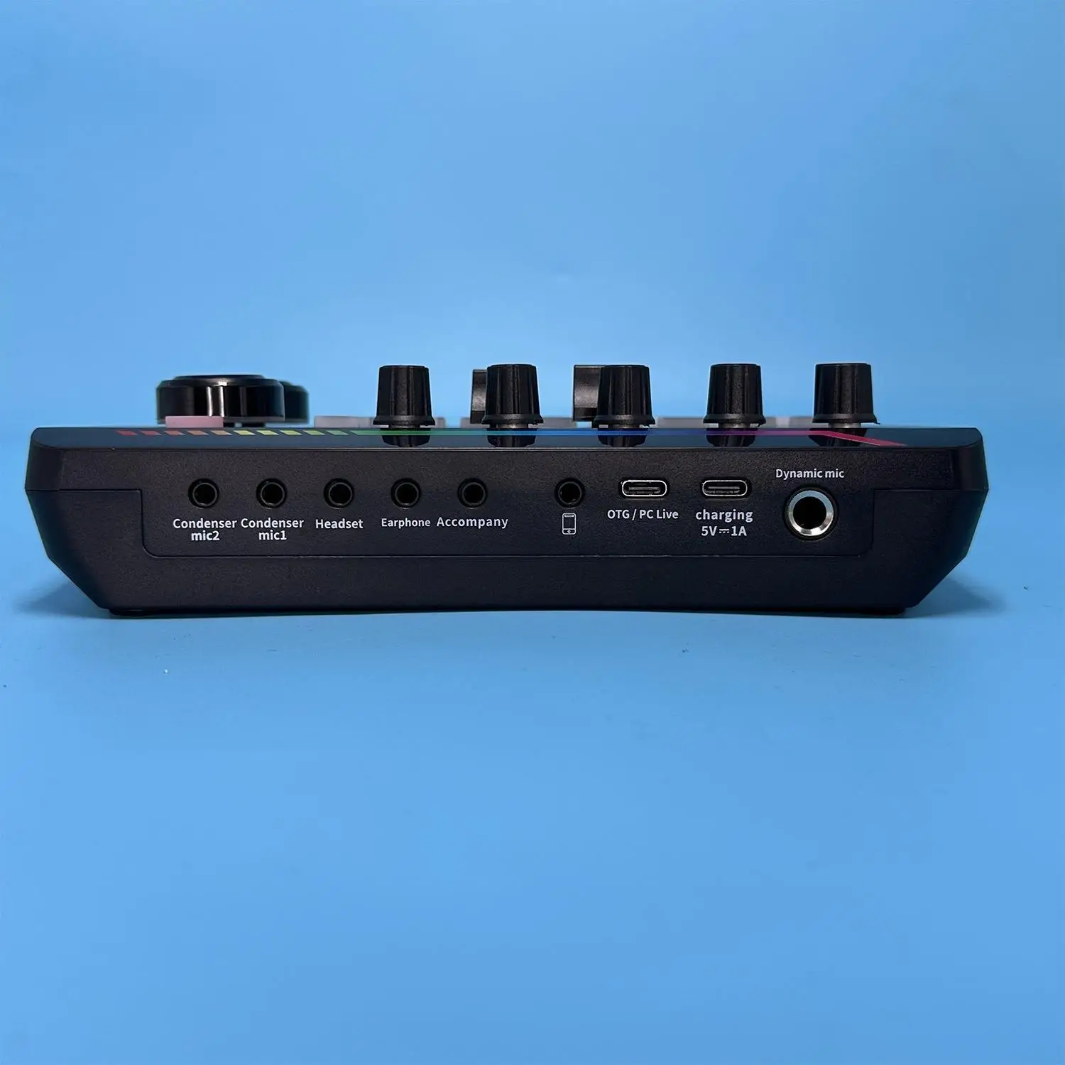 Audio Interface Soundkarte Set mit Kondensatormikrofon Schwarz Schwenkarm für Live Streaming Podcast – Bild 5
