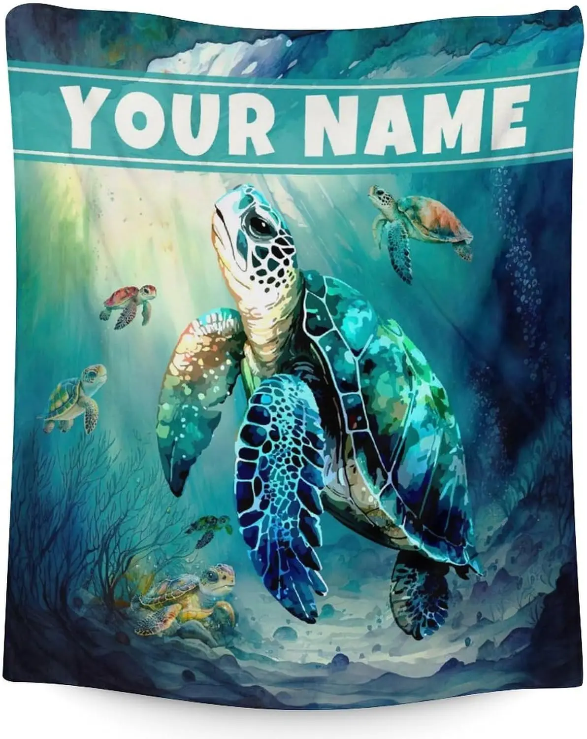 

Персонализированное одеяло с черепахой для детей, одеяло с морской черепахой, подарки для мальчиков и девочек, любителей черепахи, фланелевое одеяло 50 x 40 дюймов для O