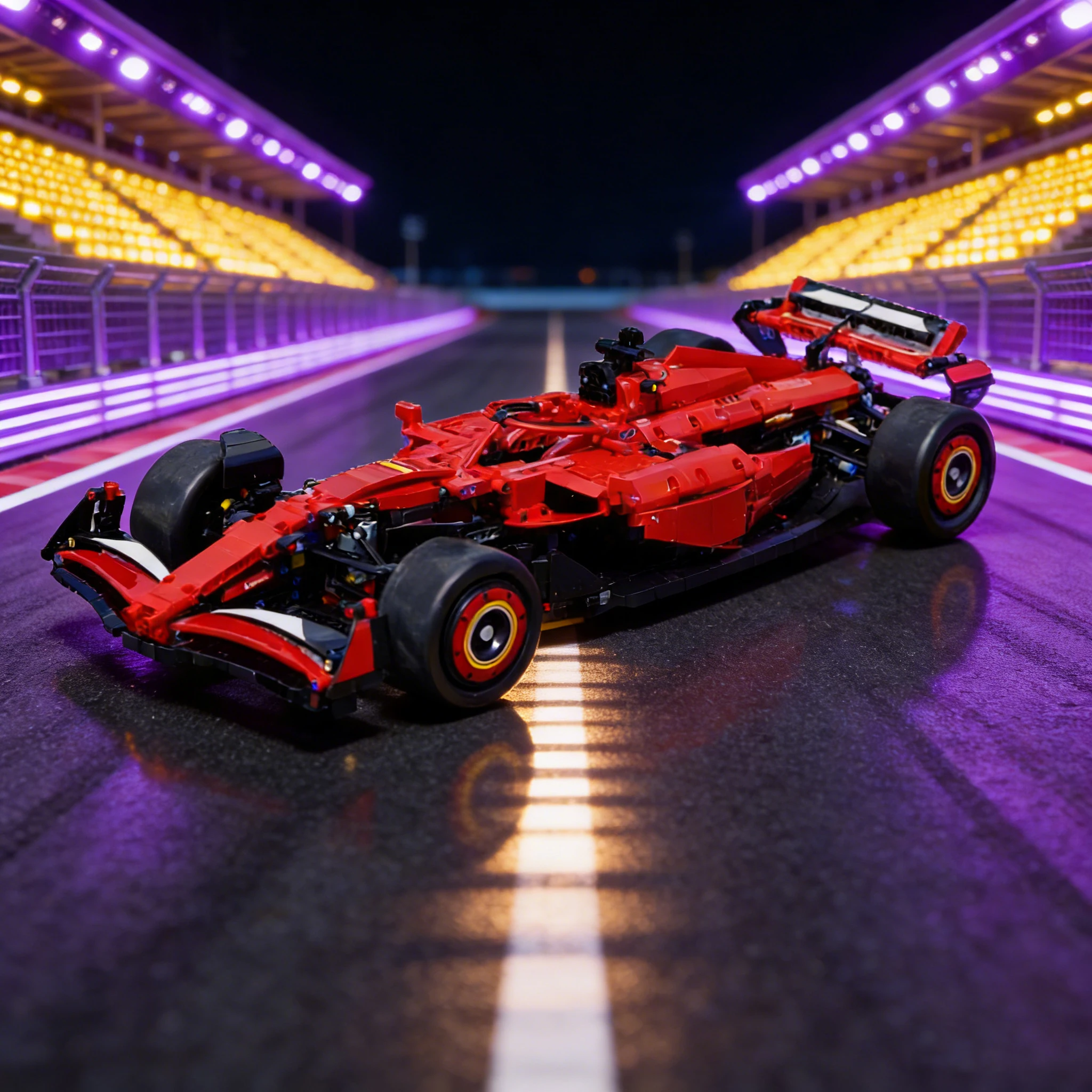 1289 قطعة من مكعبات البناء المخصصة الحمراء لتصميم سيارة سباق سوبر 24، نموذج تعليمي للأطفال، هدية احتفالية يدوية الصنع