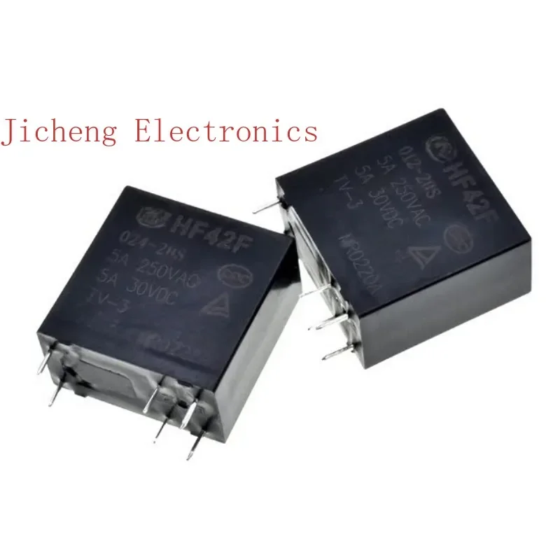 

10PCS Original HF42F-005-2HS/HST 12V 24V two sets of normally open 6-pin 5A250VAC relays