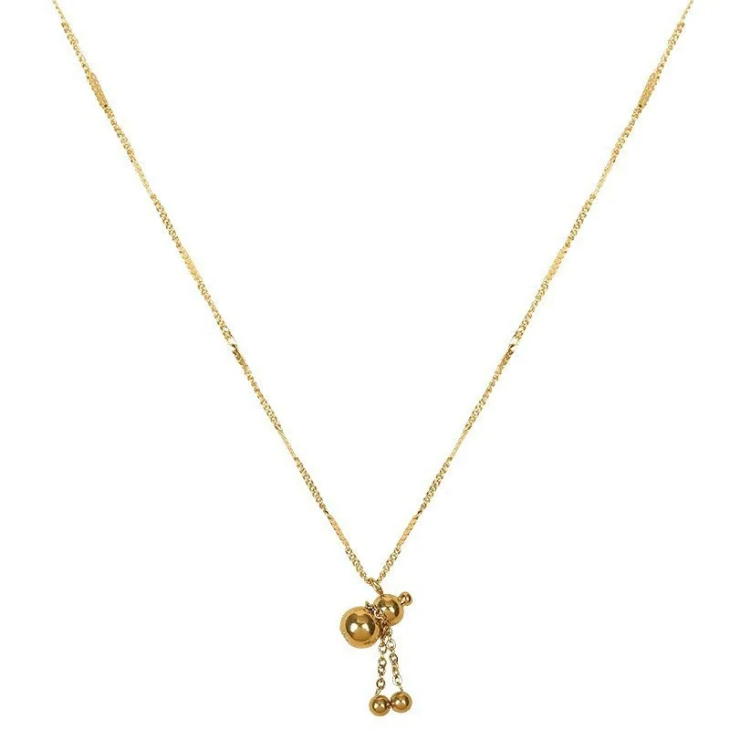 Korean Gourd Titanium Steel Necklace,Extended Clavicle Chain for Student