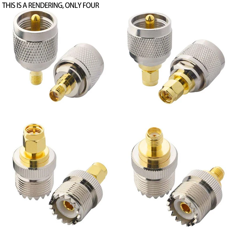 4 PCS / SET UHF SL16 PL259 SO239 To SMA Male Plug Female Jack RF Connector Test Converter User-Friendly