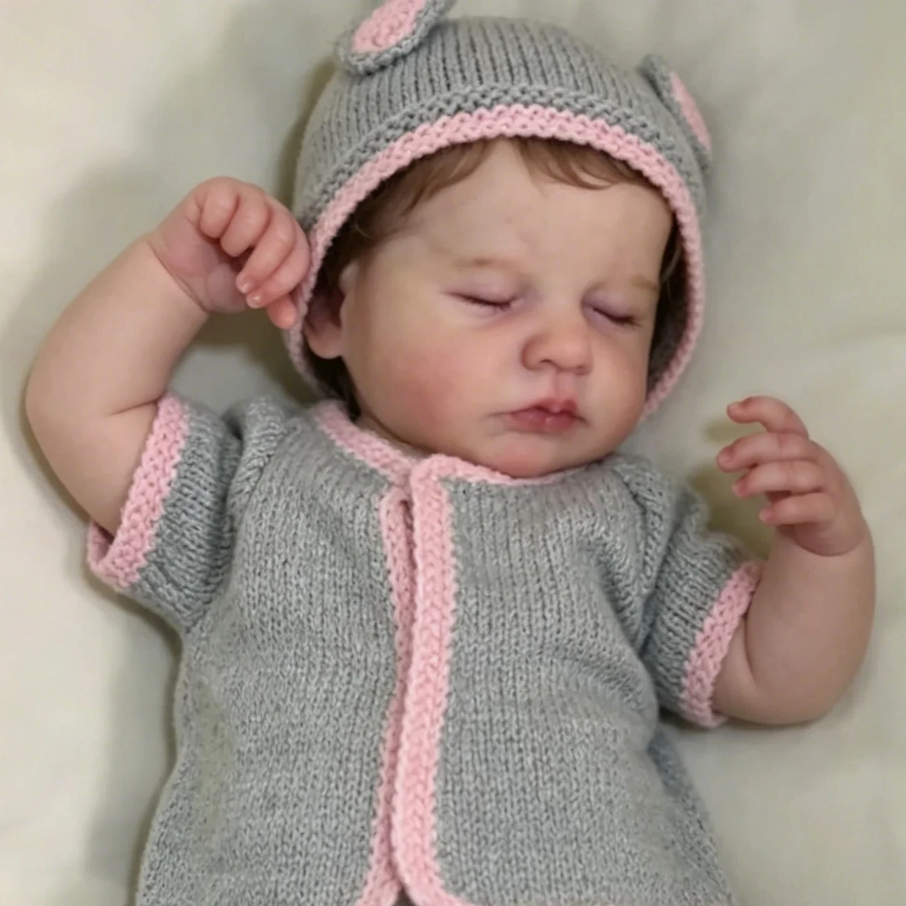 

BZDOLL 48CM 19IN Reborn Baby Doll Cloth Body & Vinyl Limbs, Cute Sleeping Doll, Humanoid Toy, Collectable Birthday Gift for Kids