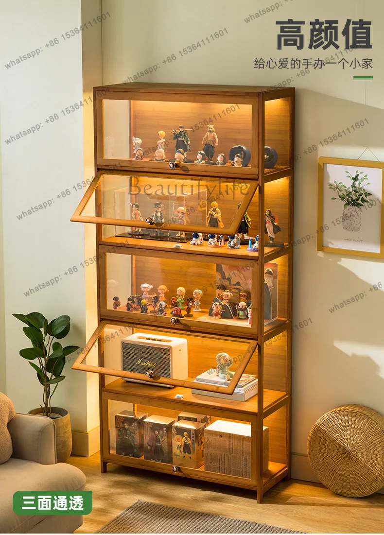 Figure Display Cabinet Lego Acrylic Display Cabinet Display Stand Glass Cosmetics Product Storage Shelf Household