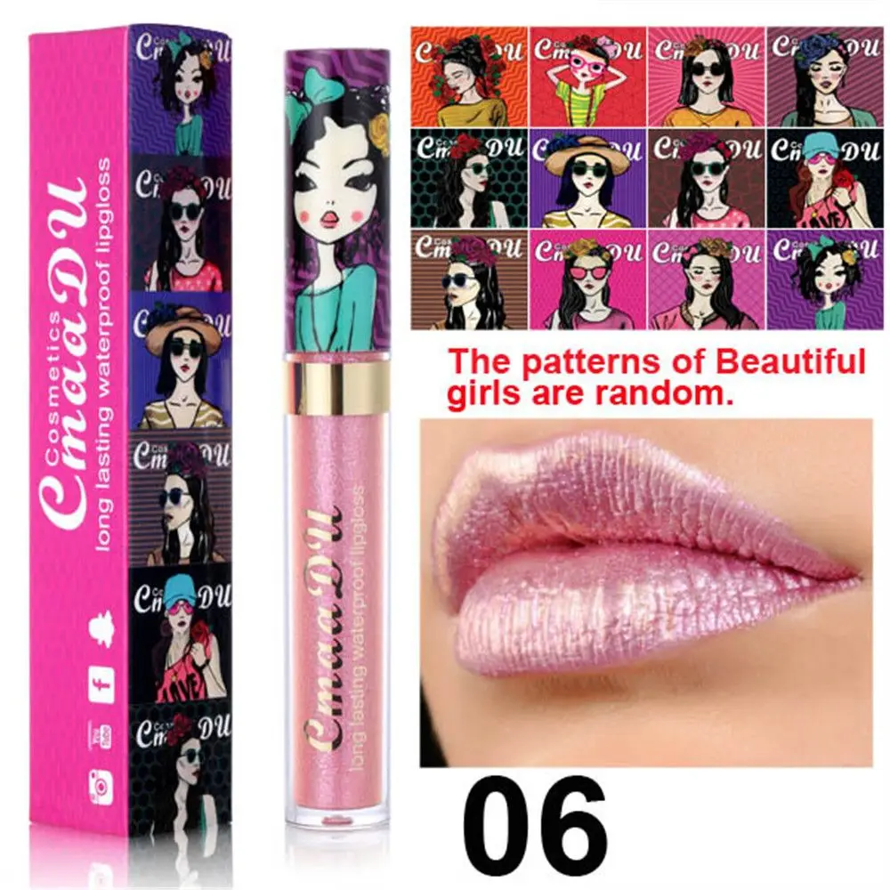 Beauty Girl Diamond Glitter wasserdichter Lip gloss schimmernder Lippen tönung flüssiger Lippenstift