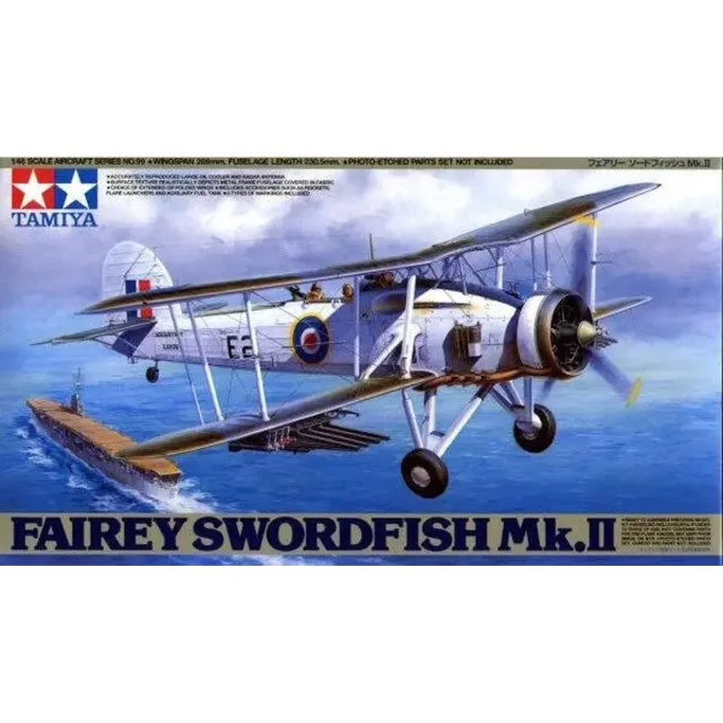 Tamiya 61099 1/48 Scale Model Aircraft Kit  RAF Fairey Swordfish MK.II