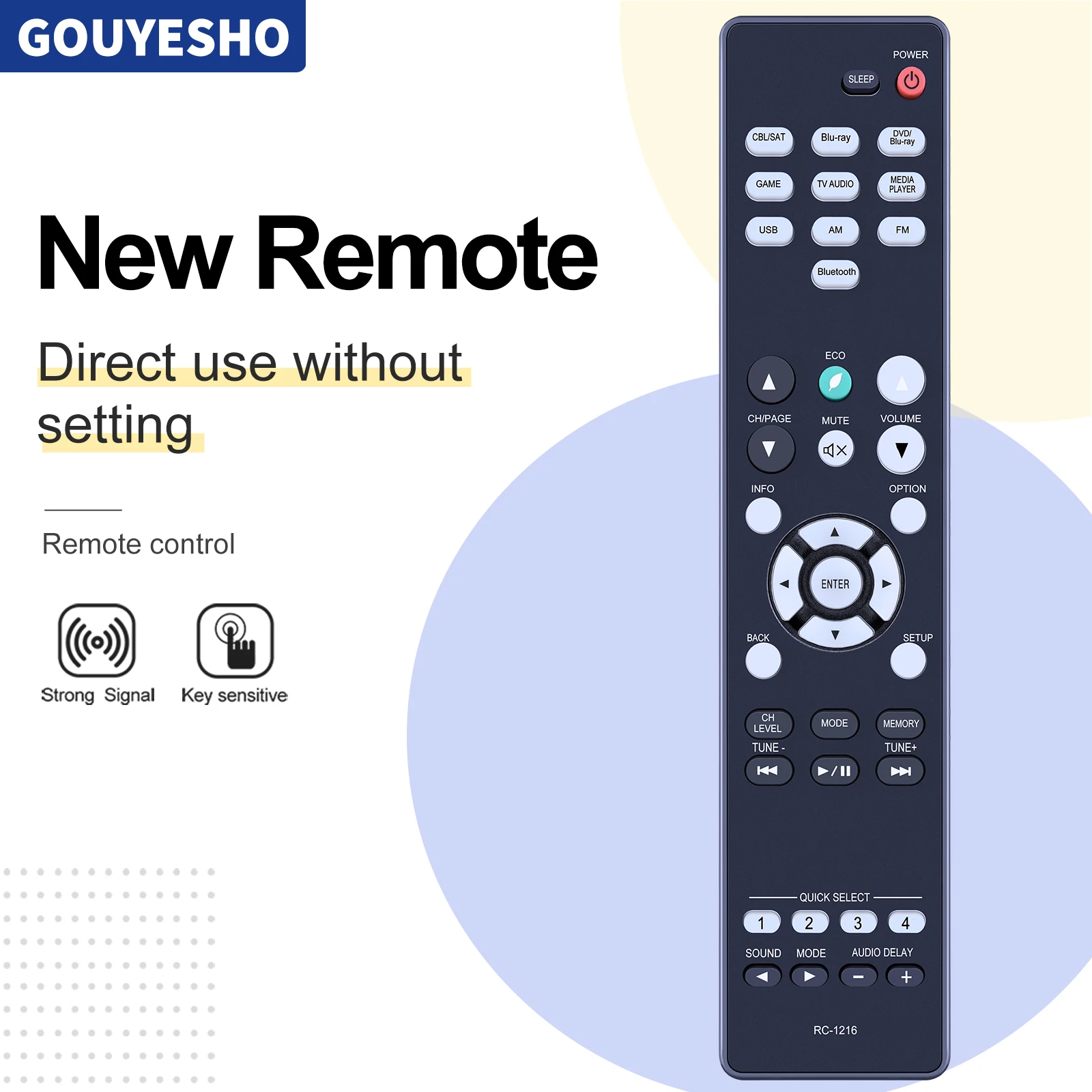 New RC-1216 Remote Control For Denon AV Receiver AVR-S510BT AVR-S540BT AVR-S530BT