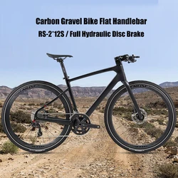 TWITTER Cheap Flat Handlebar Carbon GRAVEL Bike 700X38C LTWOO 24S Full Hydr Disc&Thru-axle 12*142 Complete Road bicycle For Men