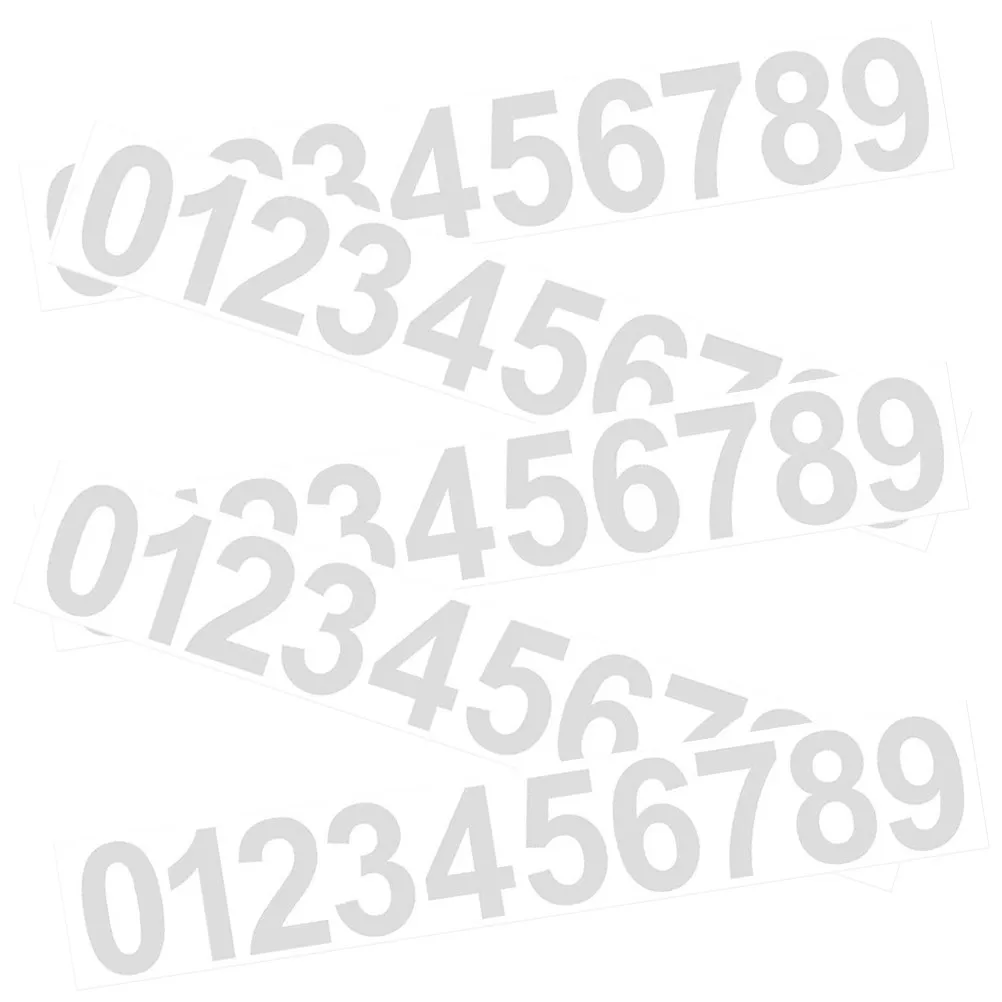 

5 Sheets Reflective Number Stickers Sunproof Mailbox Outdoor Decals Stickers Self-Adhesive for Doorplate Window Signs
