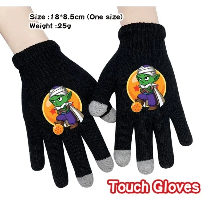 New Dragon Ball Digital Printing Warm Gloves Son Goku Fall and Winter Cold Warm Cartoon Anime Around Knitted Touch Screen Gloves